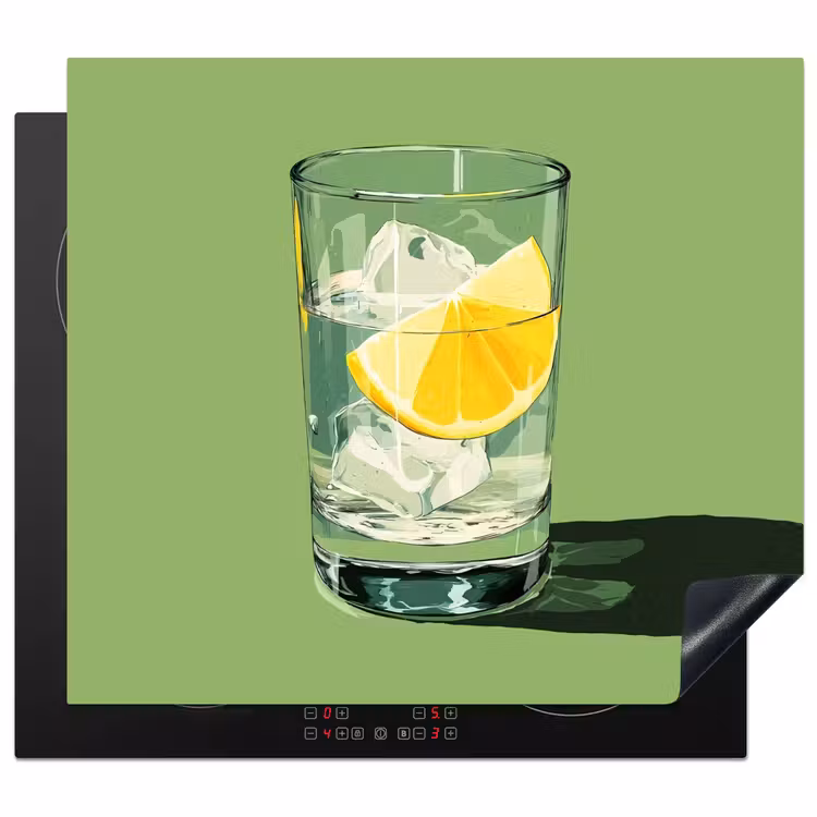 Inductie beschermer - Glas - Citroen - Ijsblokjes - Groen — 1
