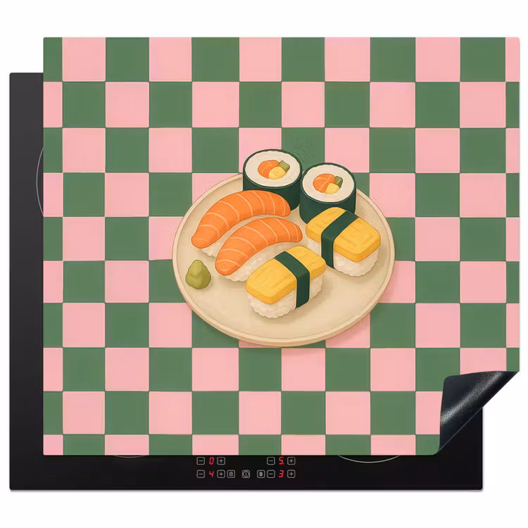 Inductie beschermer - Sushi - Bord - Geblokt - Groen — 1