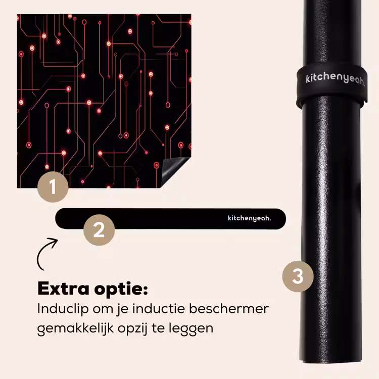 Inductie beschermer - Gaming - Lijnen - Netwerk - Stippen - Rood — 8