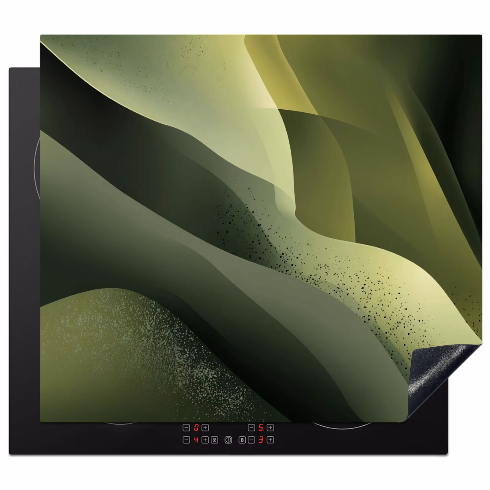 Inductie beschermer - Gaming - Golven - Abstract - Heuvels - Groen — 1