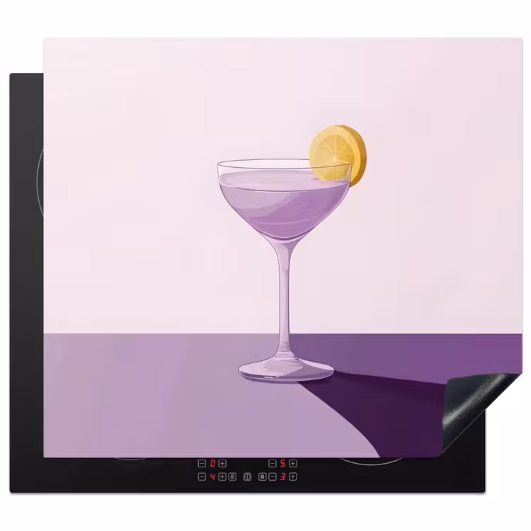 Inductie beschermer - Cocktail - Paars - Minimalistisch - Citroen — 1