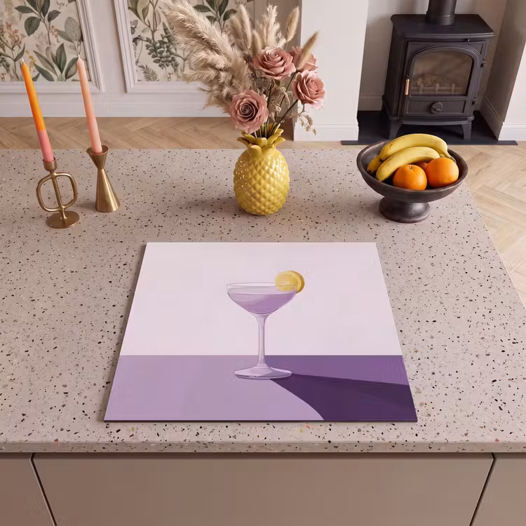 Inductie beschermer - Cocktail - Paars - Minimalistisch - Citroen — 3
