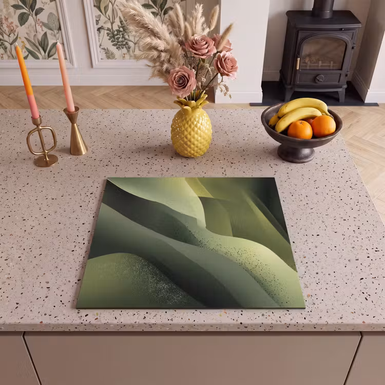 Inductie beschermer - Gaming - Golven - Abstract - Heuvels - Groen — 3