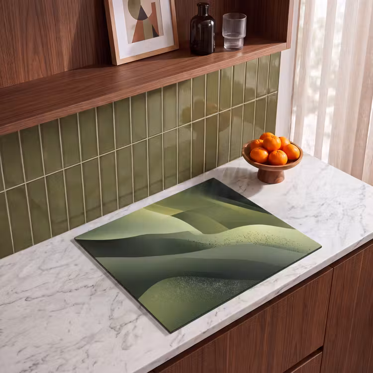 Inductie beschermer - Gaming - Golven - Abstract - Heuvels - Groen — 4