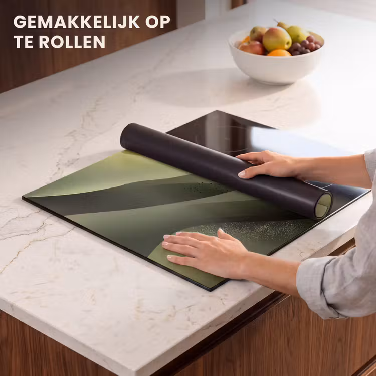 Inductie beschermer - Gaming - Golven - Abstract - Heuvels - Groen — 7