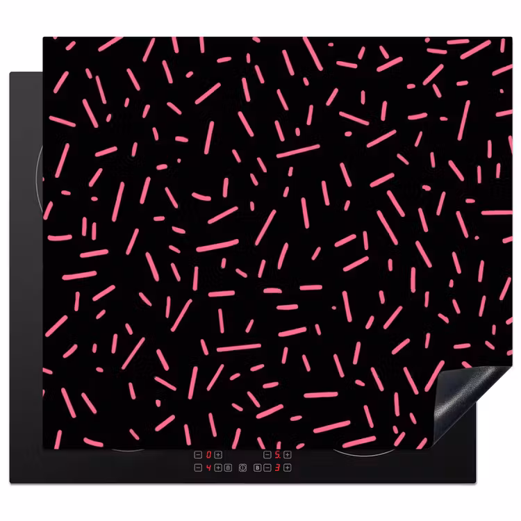 Inductie beschermer - Gaming - Streepjes - Roze - Abstract — 1