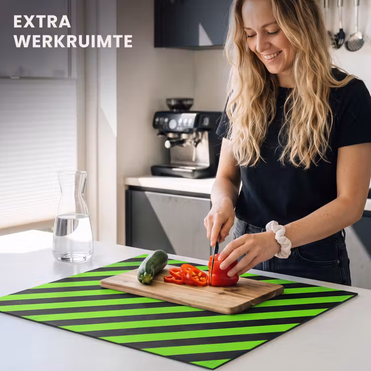 Inductie beschermer - Gaming - Strepen - Schuin - Groen — 5