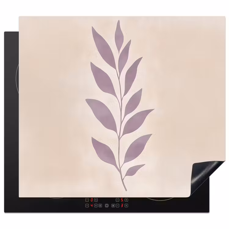 Inductie beschermer - Tak - Bladeren - Minimalistisch - Beige — 1
