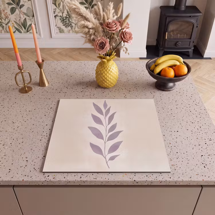 Inductie beschermer - Tak - Bladeren - Minimalistisch - Beige — 3