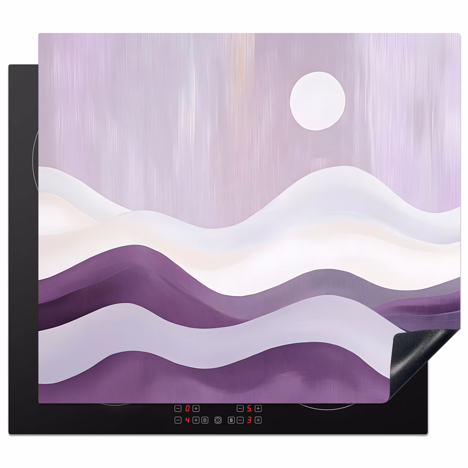 Inductie beschermer - Golven - Heuvels - Abstract - Paars — 1