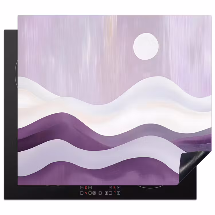 Inductie beschermer - Golven - Heuvels - Abstract - Paars — 1