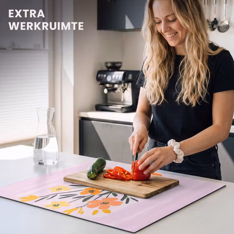 Inductie beschermer - Vaas - Gestreept - Bloemen - Oranje — 5