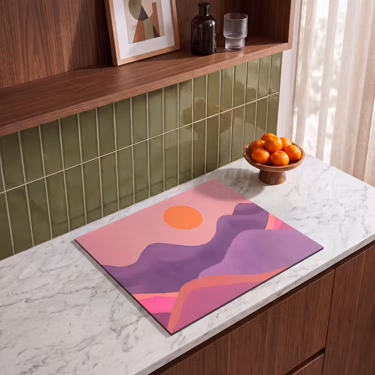 Inductie beschermer - Zon - Heuvels - Paars - Abstract — 4