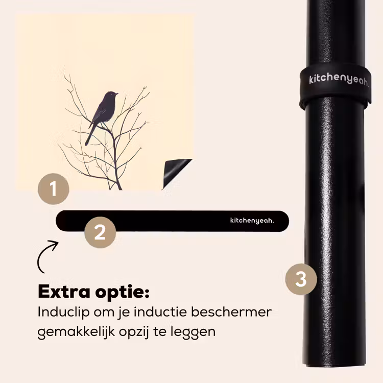 Inductie beschermer - Vogel - Zwart - Tak - Minimalistisch — 8