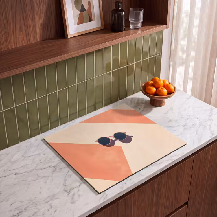 Inductie beschermer - Zonnebril - Schaduw - Oranje - Minimalistisch — 4