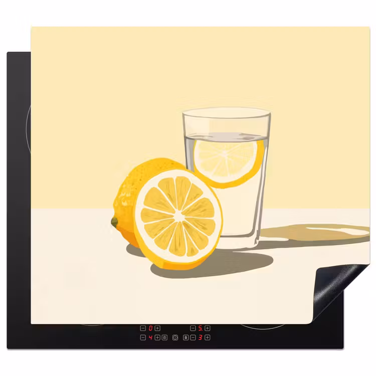 Inductie beschermer - Glas - Citroenschijfjes - Geel — 1
