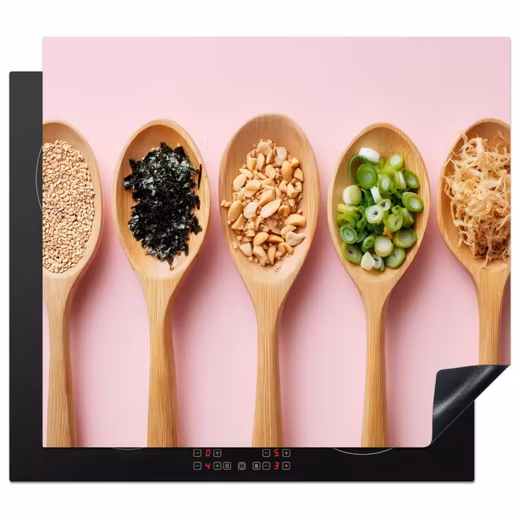 Inductie beschermer - Ingrediënten - Lepels - Hout - Roze — 1