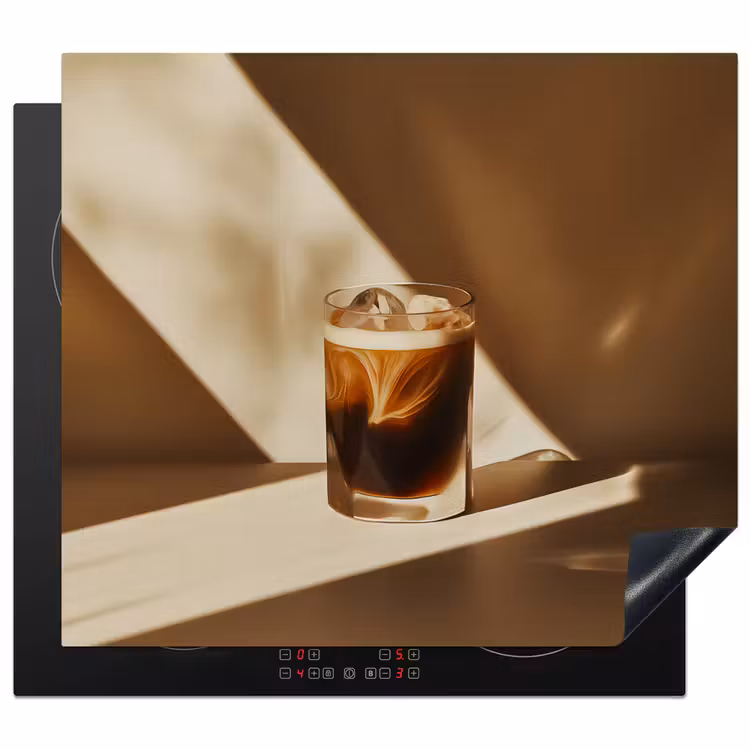 Inductie beschermer - Glas - Ijskoffie - Schaduw - Bruin — 1