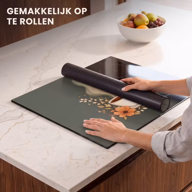 Inductie beschermer - Kop - Bloemen - Groen - Koffie — 7