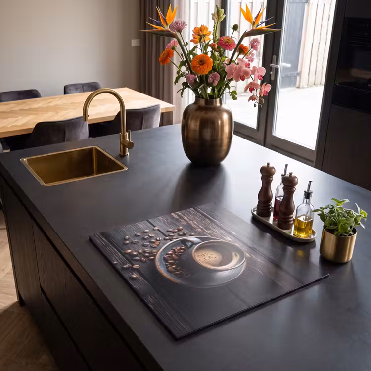 Inductie beschermer - Kop - Koffie - Hout - Bonen — 2