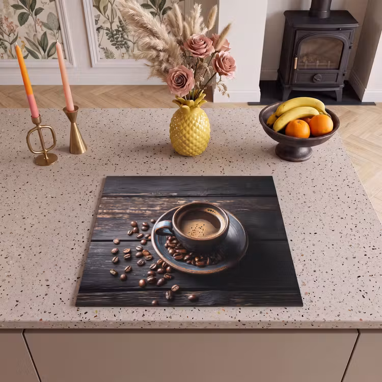 Inductie beschermer - Kop - Koffie - Hout - Bonen — 3