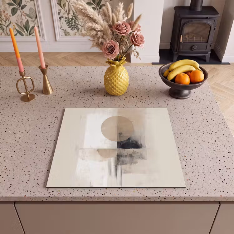 Inductie beschermer - Cirkel - Compositie - Diepte - Beige — 3