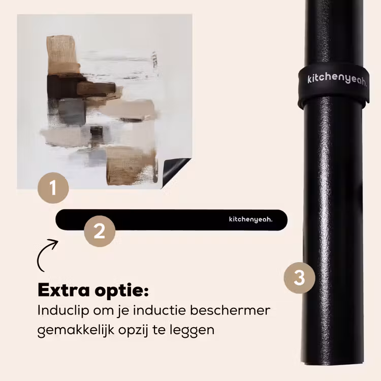 Inductie beschermer - Penseelstreken - Balans - Beige - Bruin — 8