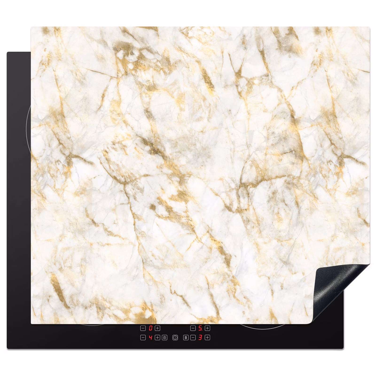 Inductie beschermer - Goud - Licht - Nerf - Marmer — 1