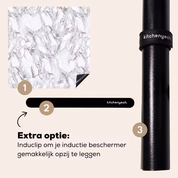 Inductie beschermer - Marmer - Gelaagd - Brekend - Grijsstructuur — 8