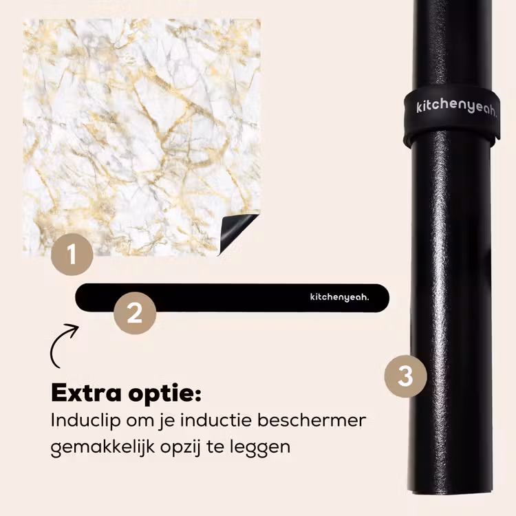 Inductie beschermer - Marmer - Wit - Expressief - Goudaccenten — 8