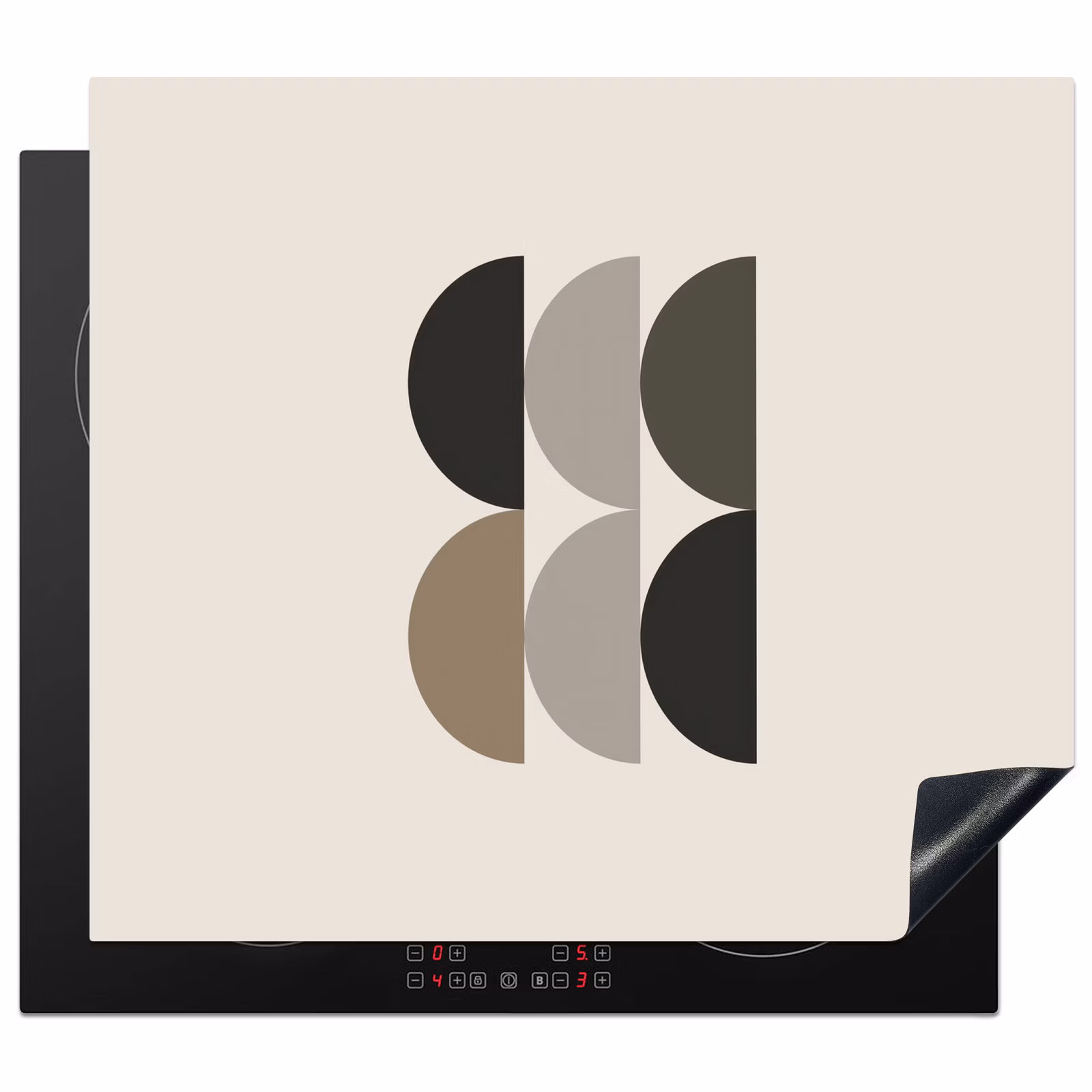 Inductie beschermer - Halve cirkels - Aardetinten - Grafisch — 1