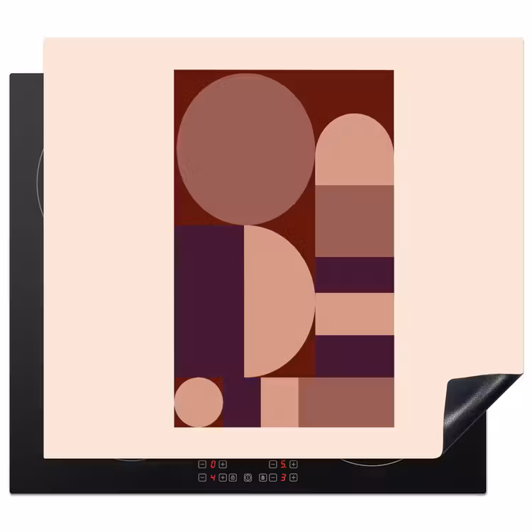 Inductie beschermer - Geometrisch - Cirkels - Rood — 1