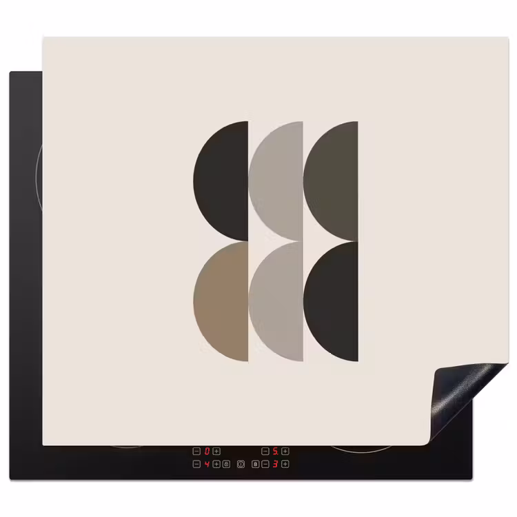 Inductie beschermer - Halve cirkels - Aardetinten - Grafisch — 1