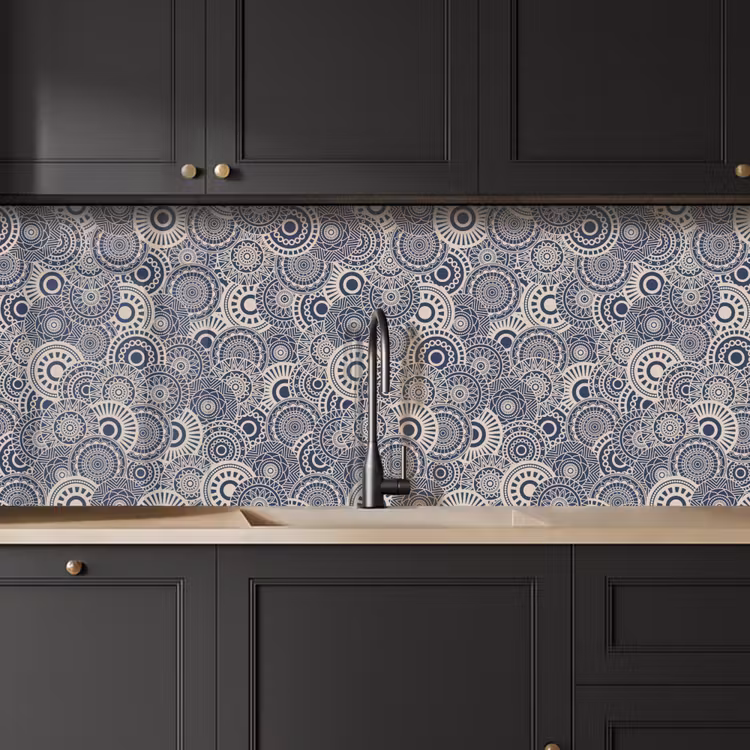 Keuken achterwand - Mandala - Blauw - Patroon — 6