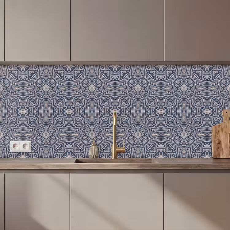Keuken achterwand - Mandala - Blauw - Patroon - Abstract — 1