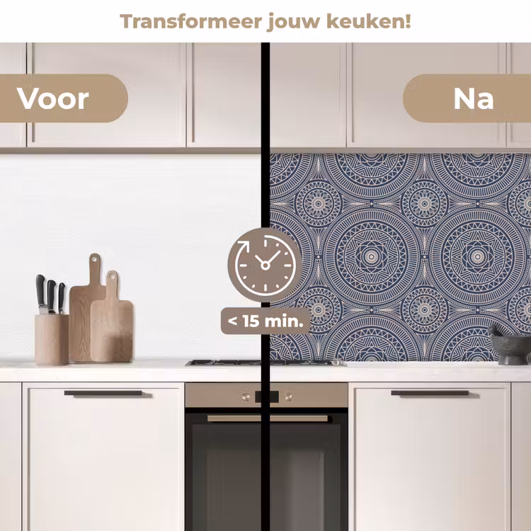 Keuken achterwand - Mandala - Blauw - Patroon - Abstract — 3