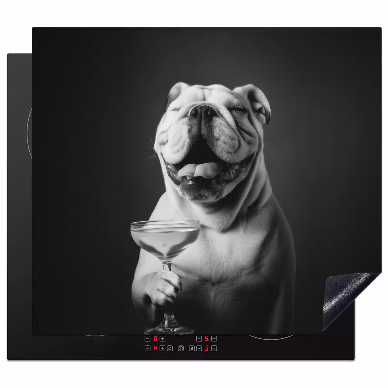 Inductie beschermer - Buldog - Hond - Glas — 1