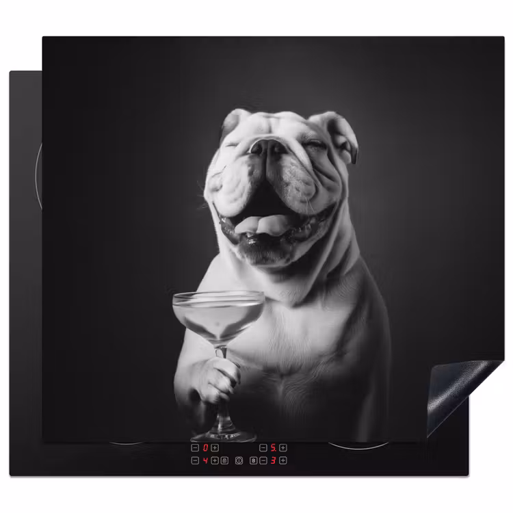 Inductie beschermer - Buldog - Hond - Glas — 1
