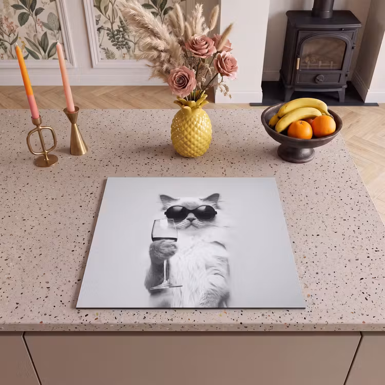 Inductie beschermer - Kat - Zonnebril - Wijnglas - Langharig — 3