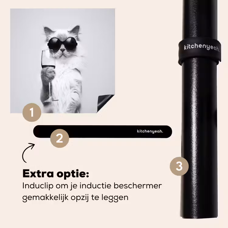 Inductie beschermer - Kat - Zonnebril - Wijnglas - Langharig — 8