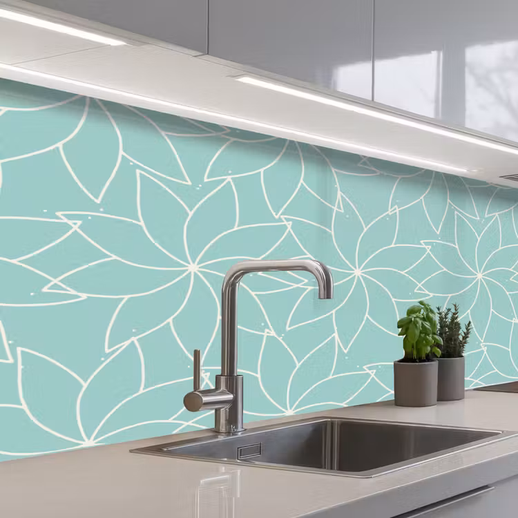 Keuken achterwand - Blauw - Mandala - Design — 2