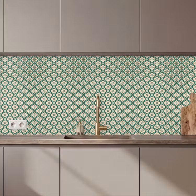 Keuken achterwand - Sneeuwvlok - Winter - Vintage - Patroon - Kerst — 1