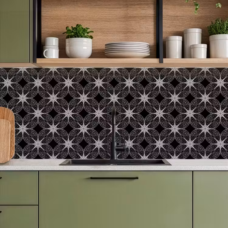 Keuken achterwand - Kompas - Patronen - Zwart Wit — 7
