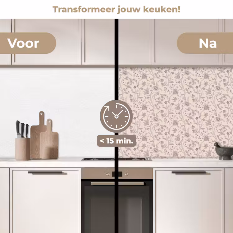 Keuken achterwand - Patroon - Bloemen - Paars — 3
