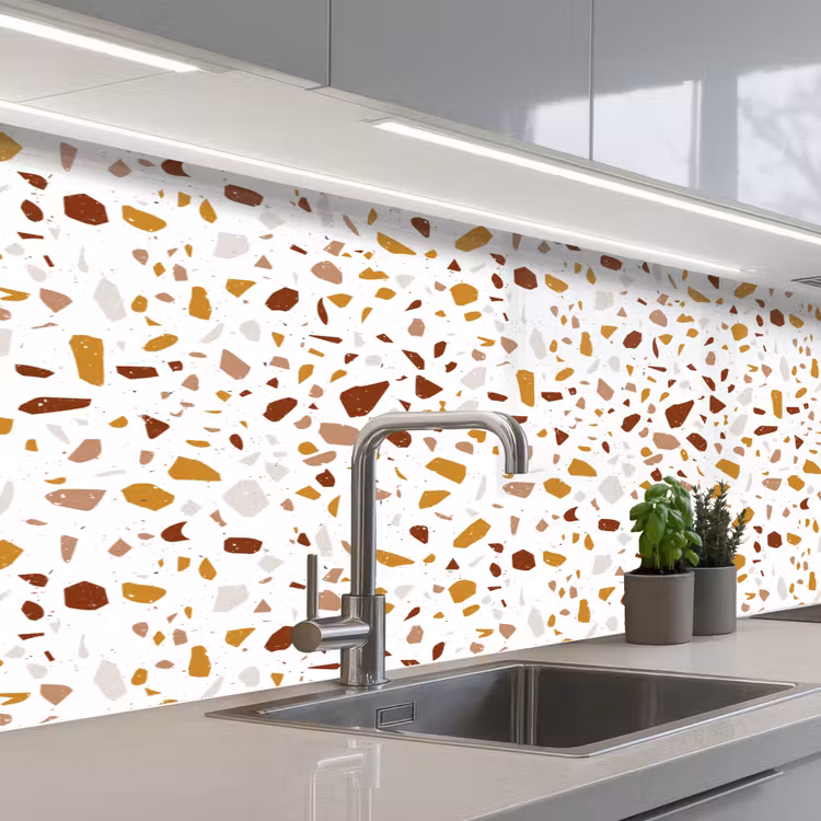 Keuken achterwand - Terrazzo - Patroon - Wit - Urban — 2