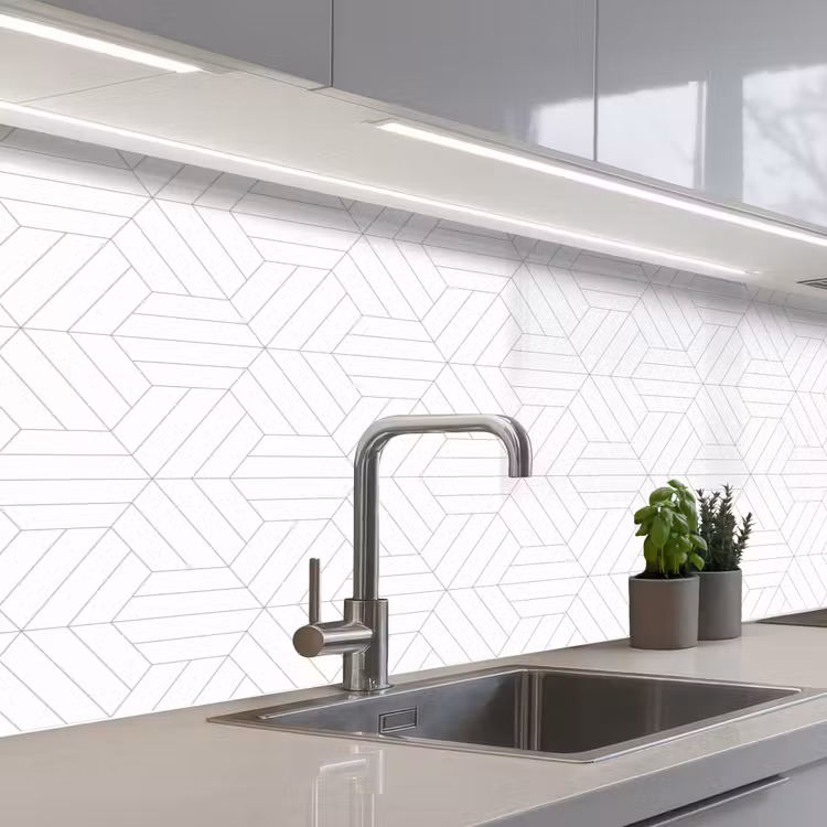 Keuken achterwand - Patroon - Lijn - Design - Zwart - Wit — 2