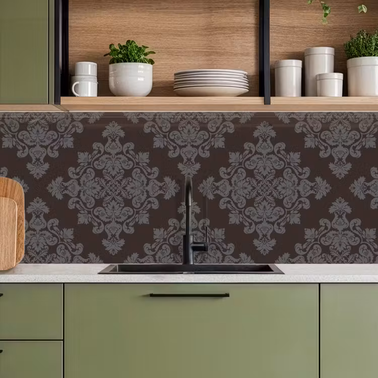 Keuken achterwand - Bruin - Grijs - Sierlijk - Patroon — 7