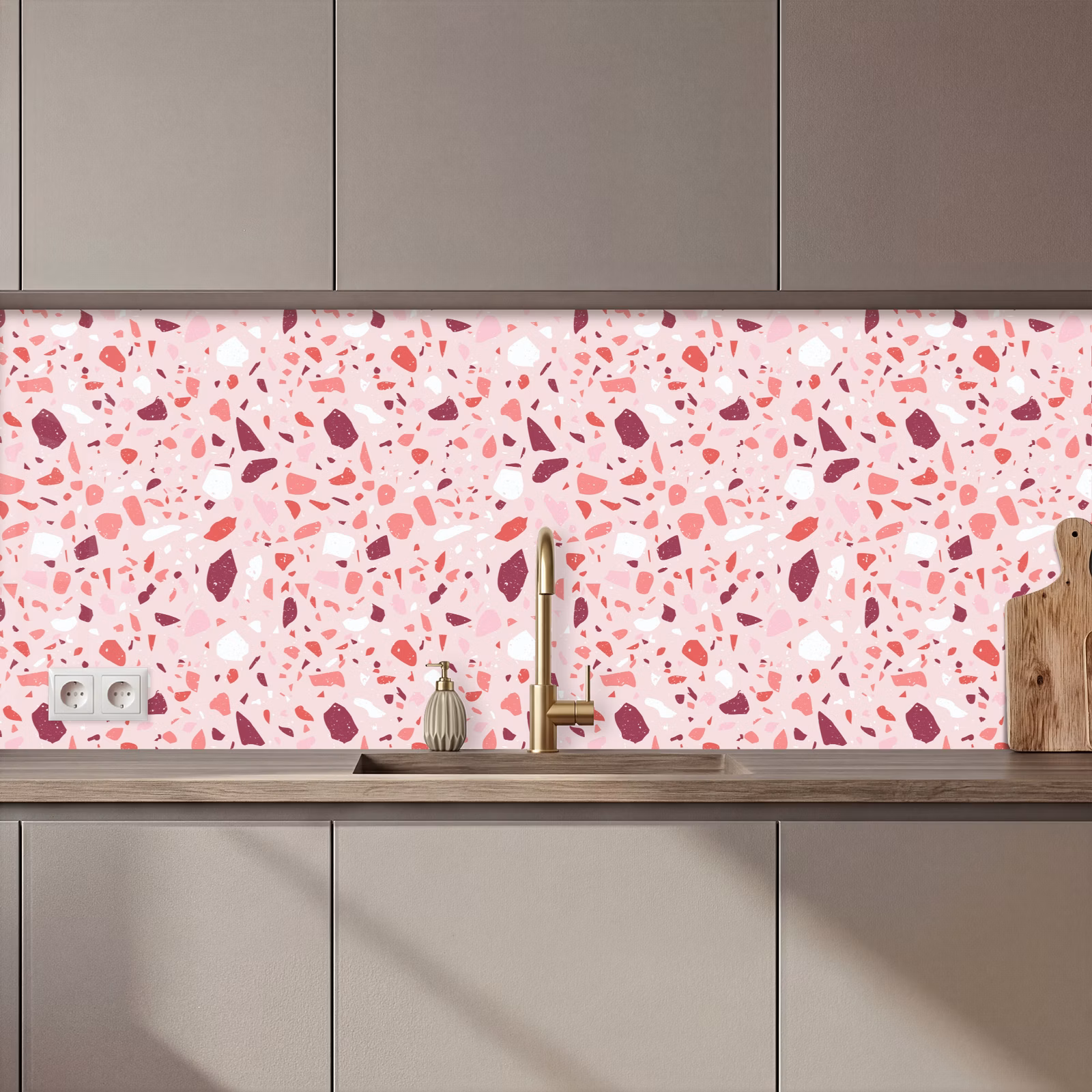 Keuken achterwand - Terrazzo - Patroon - Roze — 1