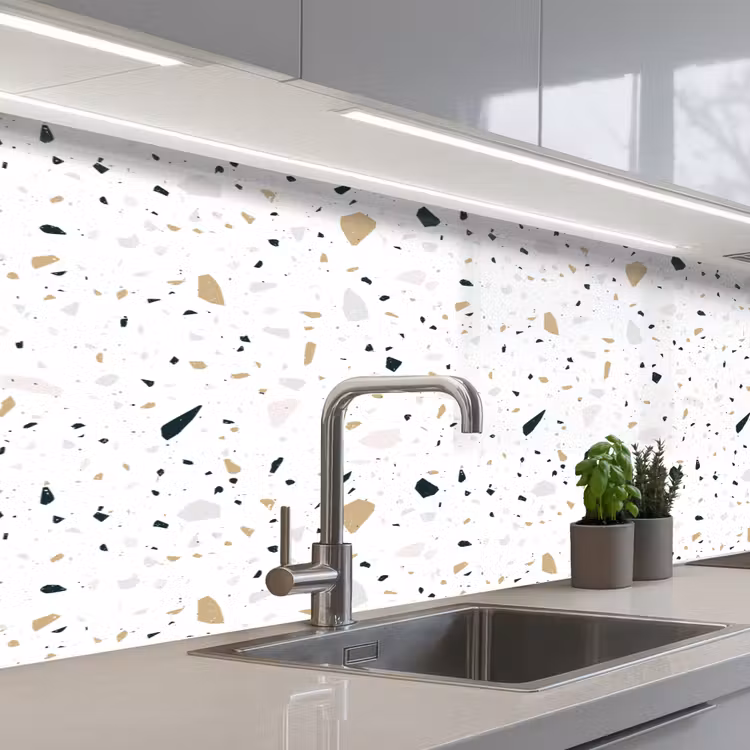 Keuken achterwand - Terrazzo - Patroon - Wit - Neutraal — 2