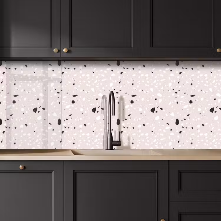 Keuken achterwand - Terrazzo - Patroon - Zacht - Zwart - Wit — 6